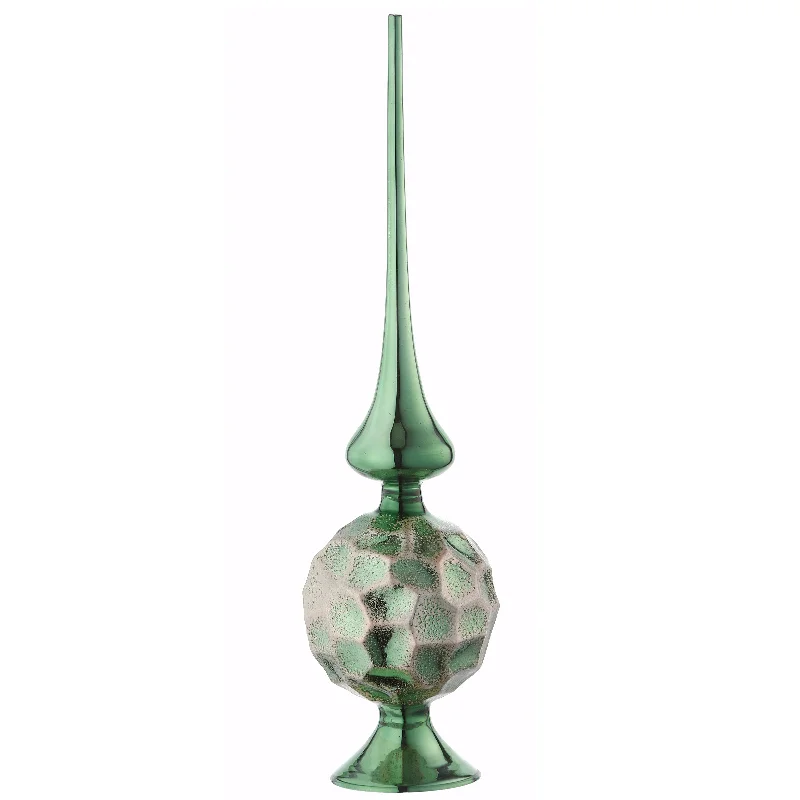15" Sage Green Glass Christmas Tree Topper