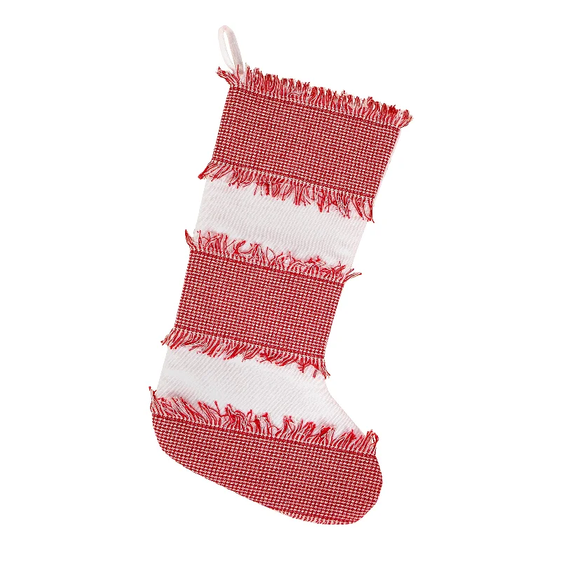 18" HGTV Home Collection Ric Rac Border Stocking