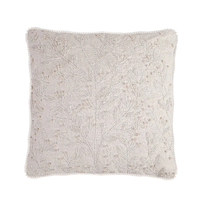 18" HGTV Home Collection White Boho Christmas Pillow