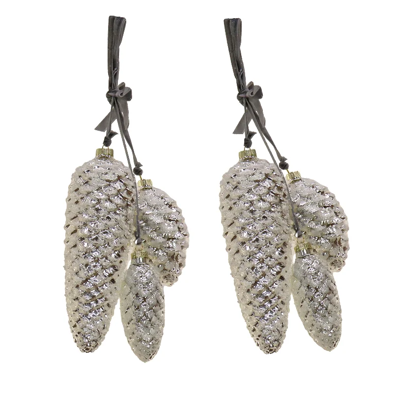 2 Piece HGTV Home Collection Pinecone Cluster Ornaments