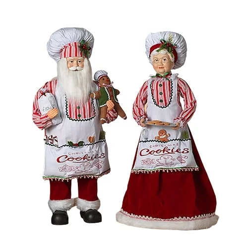 3 FT Mr & Mrs Claus Baking Chefs Set