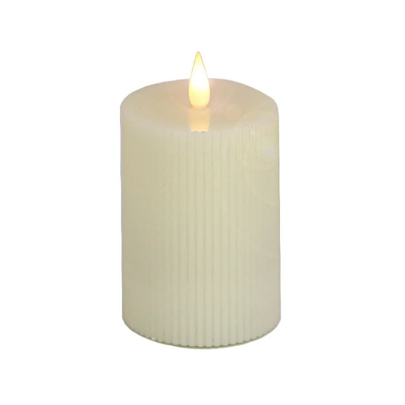 3x7 HGTV Home Collection Flameless Georgetown Pillar Candle, Ivory