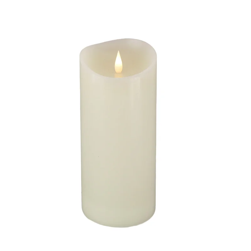 4x10 HGTV Home Collection Flameless Heritage Pillar Candle, Ivory