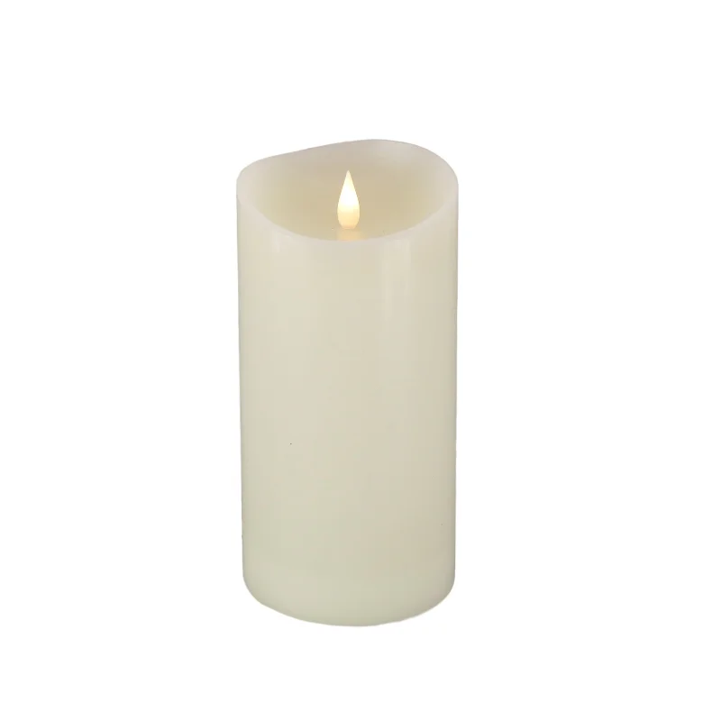 4x8 HGTV Home Collection Flameless Heritage Pillar Candle, Ivory