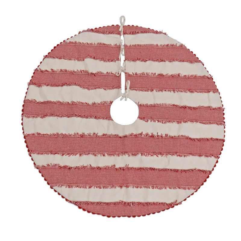 48” HGTV Home Collection Red White Ric Rac Border Tree Skirt