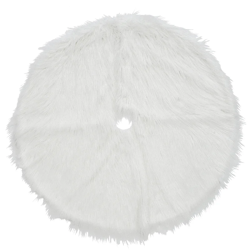 48" General Store Collection White High Pile Tree Skirt