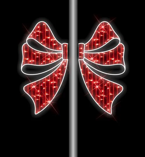 4 FT X 2 FT LED White & Red Bow Pole Banner