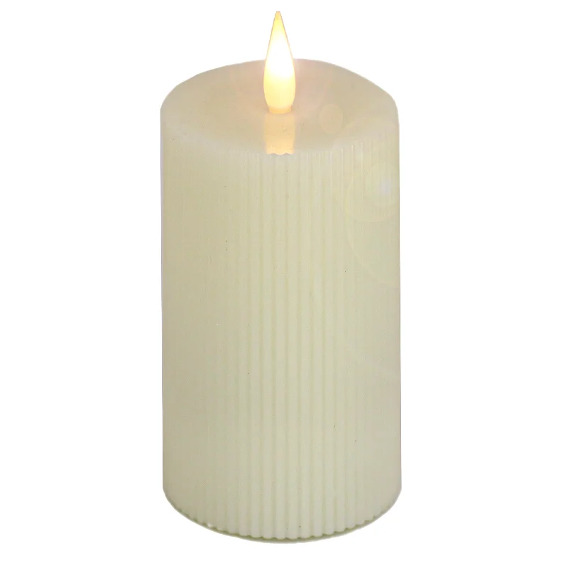 5x11 HGTV Home Collection Flameless Georgetown Pillar Candle, Ivory