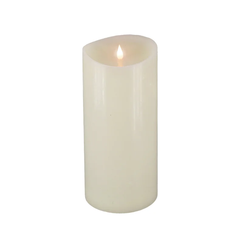 5x11 HGTV Home Collection Flameless Heritage Pillar Candle, Ivory