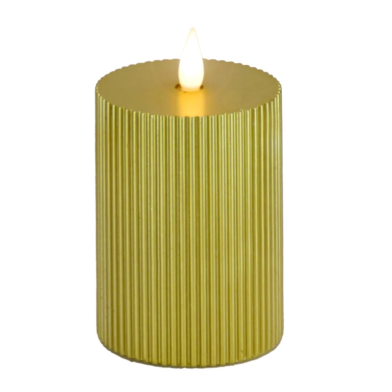5x7 HGTV Home Collection Flameless Georgetown Pillar Candle, Gold
