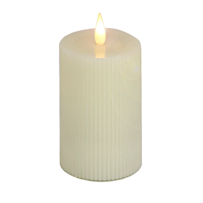 5x7 HGTV Home Collection Flameless Georgetown Pillar Candle, Ivory