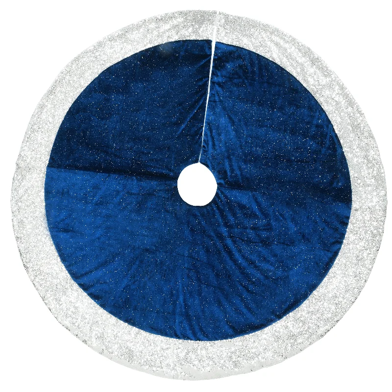 52" Arctic Lights Collection Navy and Silver Tree Skirt