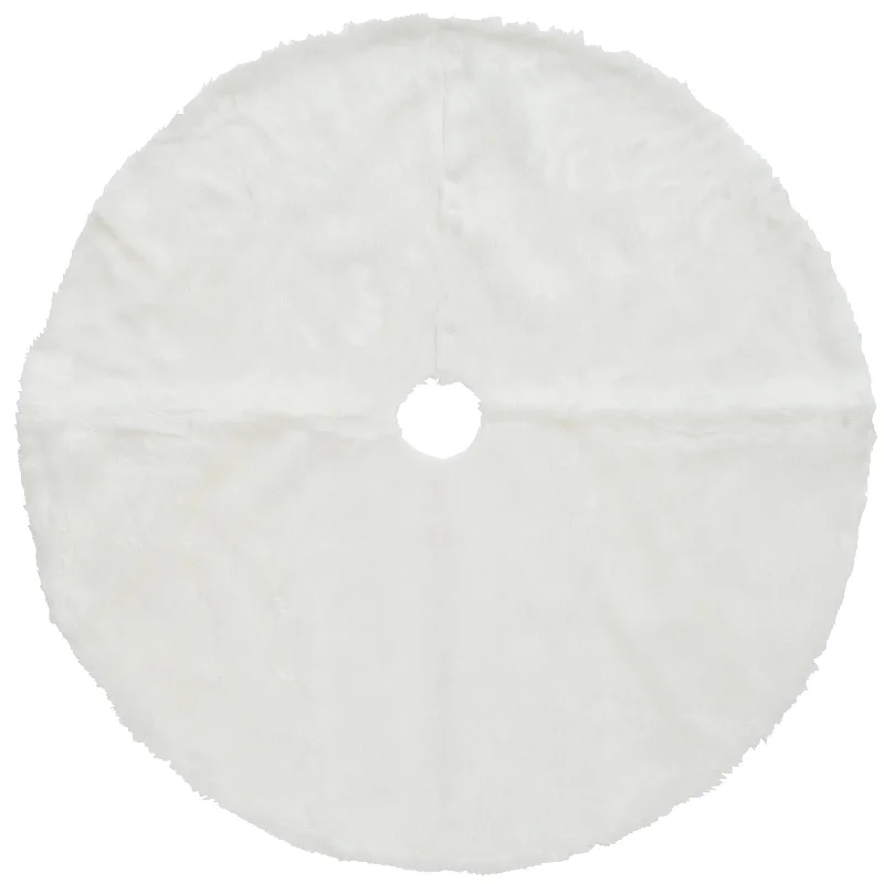 52" General Store Collection White Faux Fur Tree Skirt