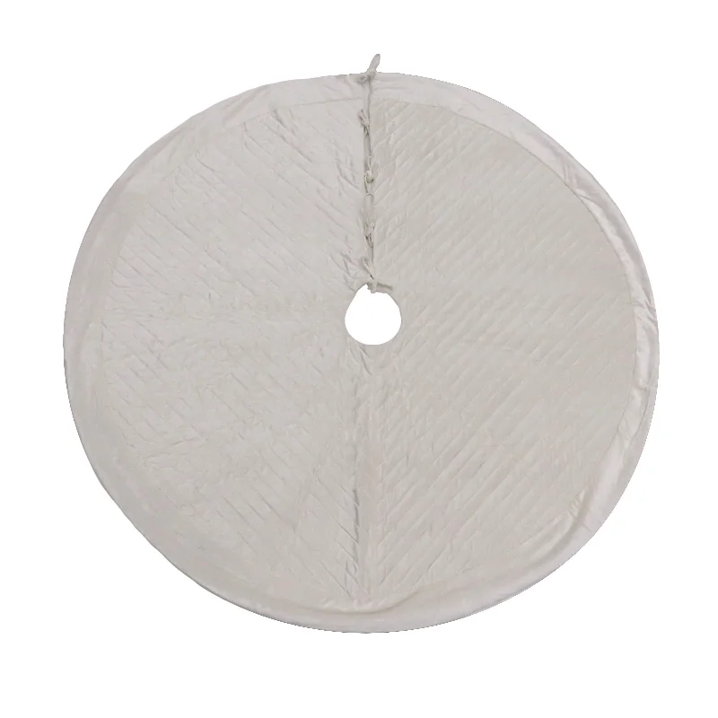 60" HGTV Home Collection Quilted Velvet Tree Skirt, Ivory