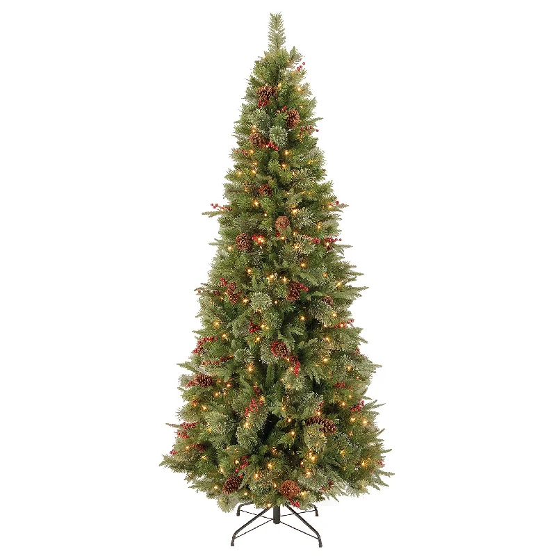 7.5 ft. Pre-Lit Colonial Fir Slim Tree with Clear Lights