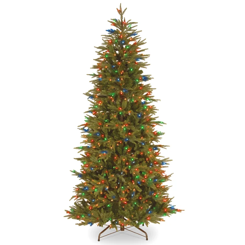 7.5 ft. Pre-Lit Deluxe Fraser Fir Slim Tree with Multicolor LED Lights