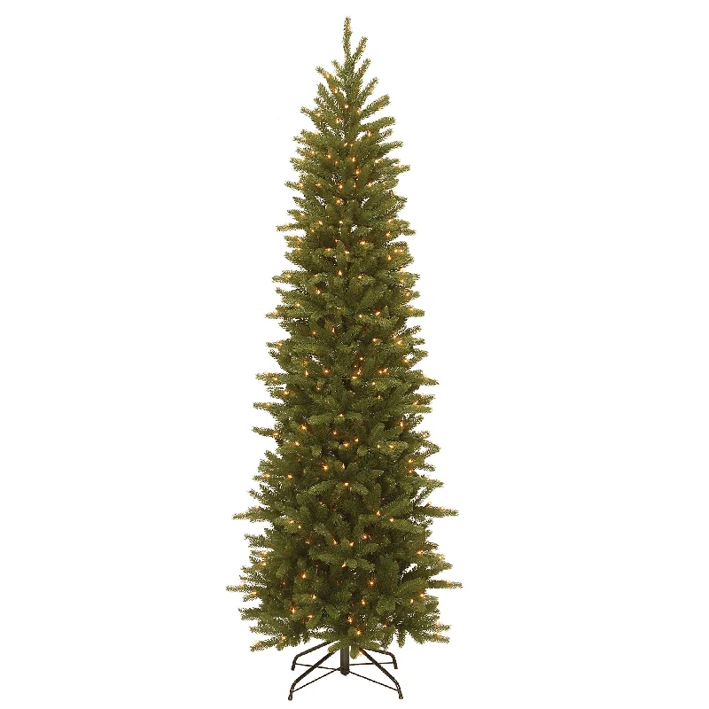 7.5 ft. Pre-Lit Grande Fir Pencil Slim Tree with Clear Lights