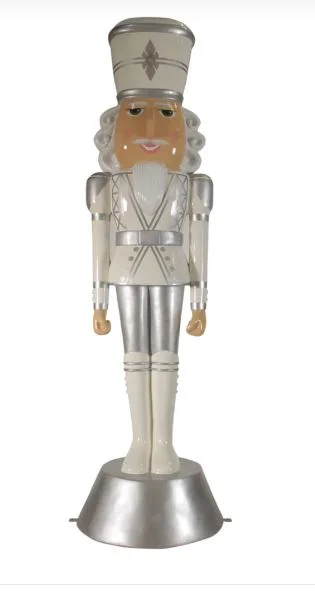 9 FT White & Silver Nutcracker