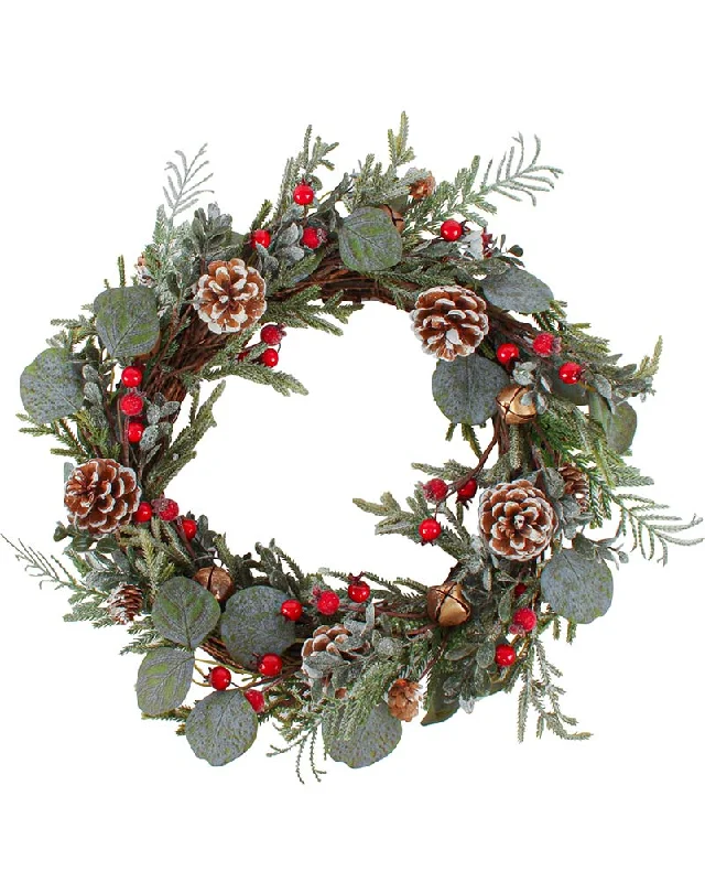 Antiqued Bell Christmas Wreath 51cm