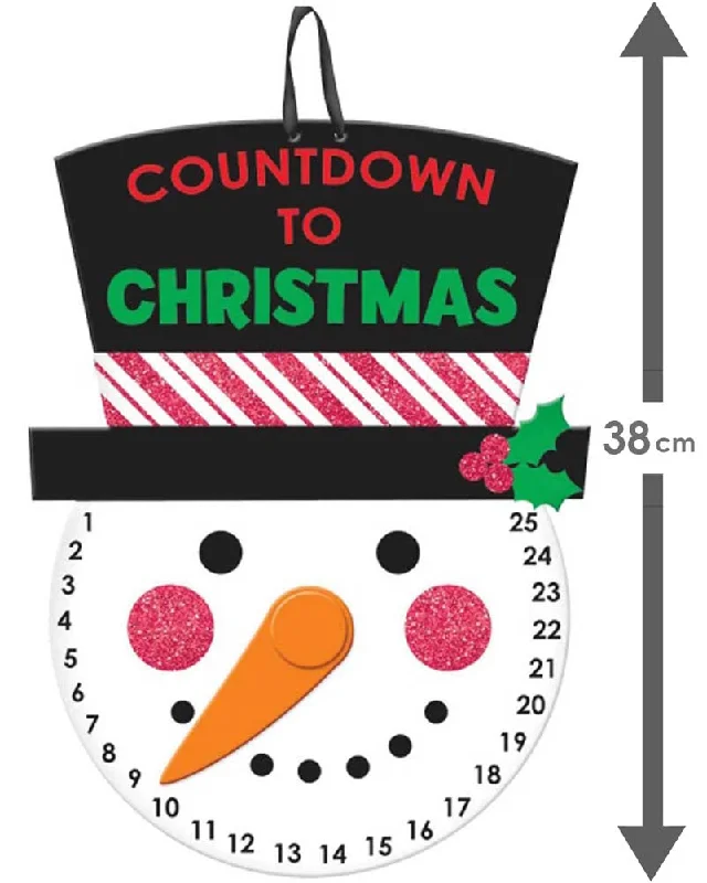 Christmas Countdown Snowman Sign 38cm