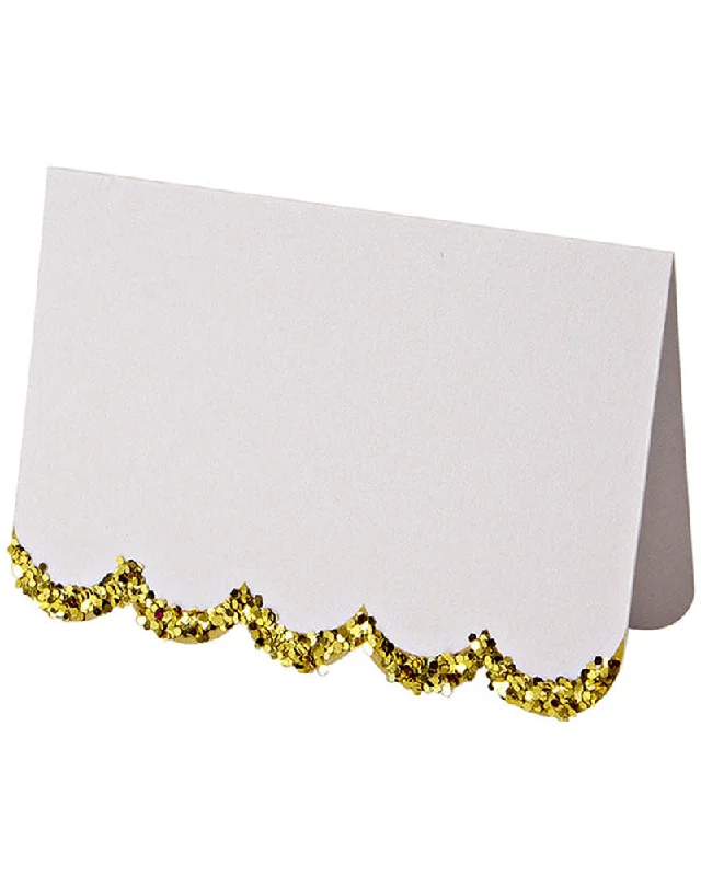 Christmas Gold Glitter Place Cards Pack of 10
