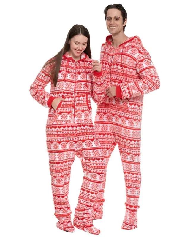 Christmas Red Snowflake Adults Onesie