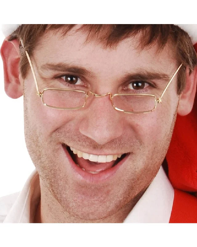 Christmas Santa Gold Glasses Without Lenses