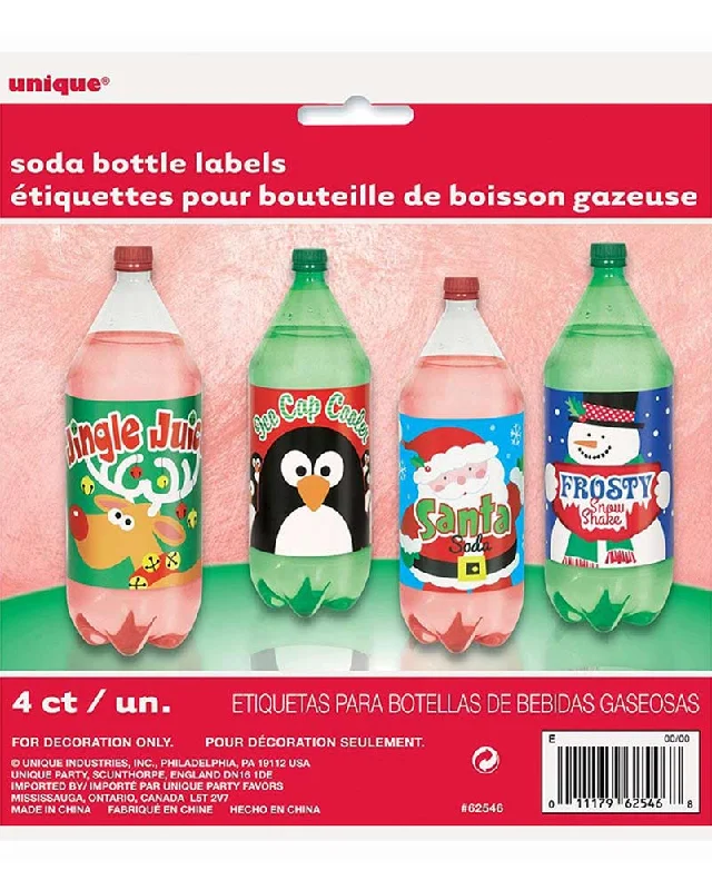 Christmas Soft Drink Bottle Labels