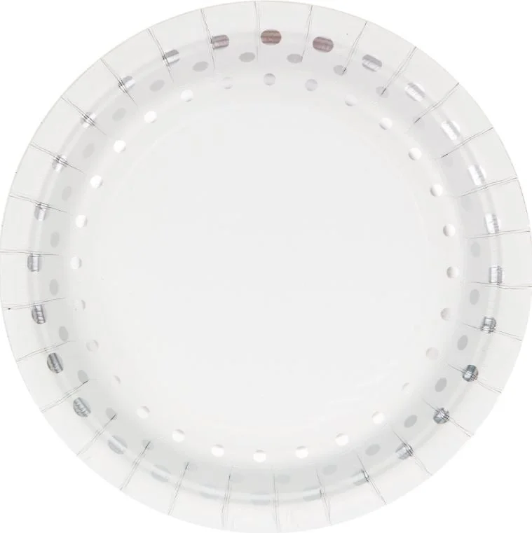 Christmas Sparkle and Shine Silver Foil 17cm Plate Pack of 8