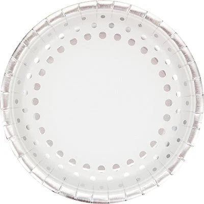 Christmas Sparkle and Shine Silver Paper 23cm Plate Pack of 8