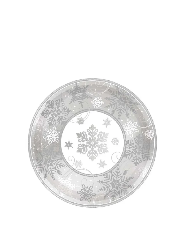 Christmas Sparkling Snowflake 18cm Plates Pack of 8