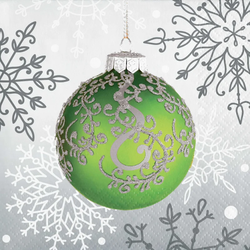 Elegant Ornaments Christmas Beverage Napkins Pack of 16