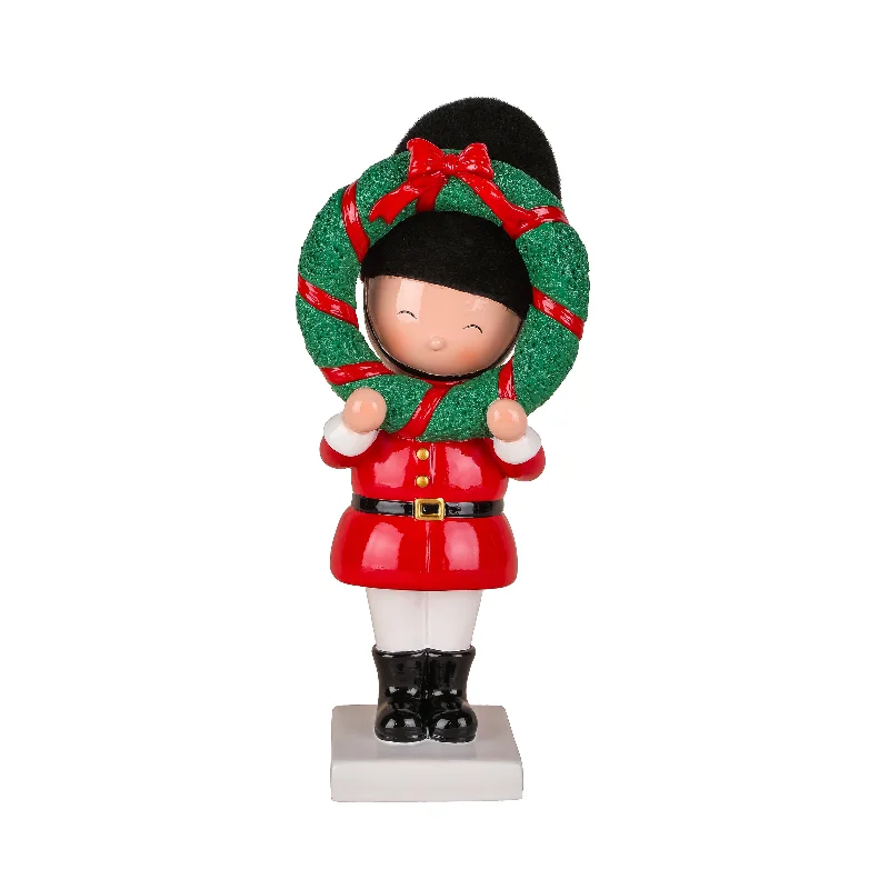 First Traditions 10" Christmas Soldier Holding Wreath