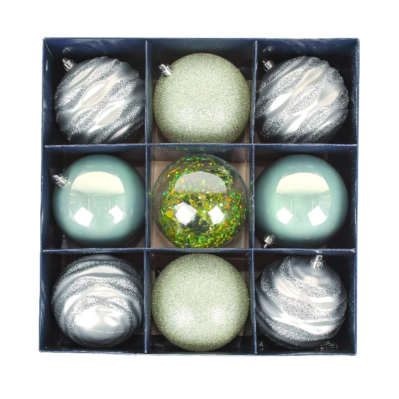 First Traditions - 13" Mint Xmas Ball Decor Set