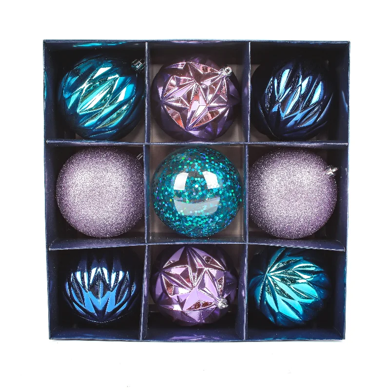 First Traditions - 13" Purple Xmas Ball Decor Set
