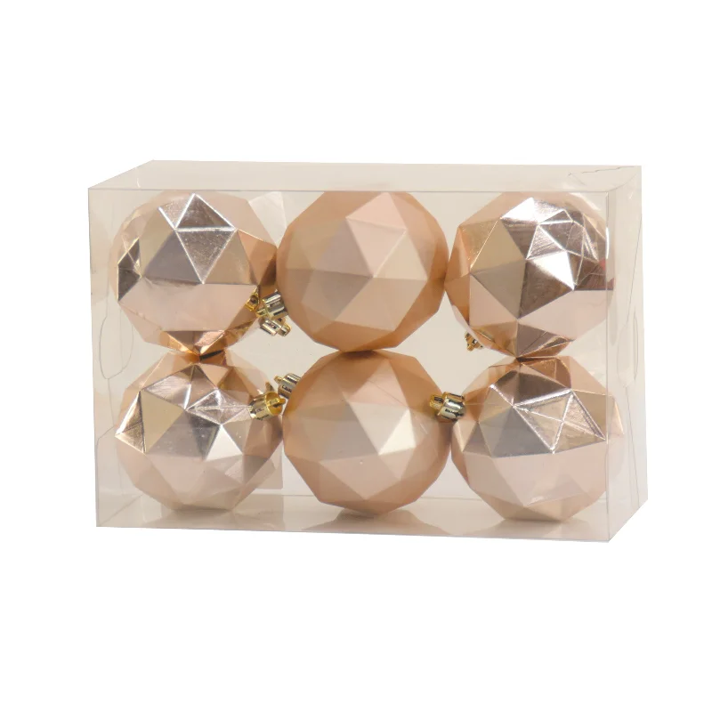 First Traditions 6 Piece Shatterproof Geometric Silver Ornaments