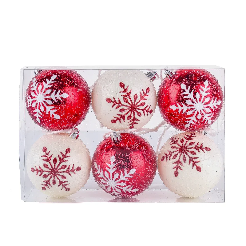 First Traditions 6 Piece Shatterproof Snowflake Ornaments
