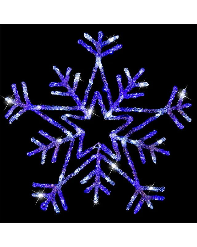 Flash Acrylic Christmas LED Snowflake 65cm