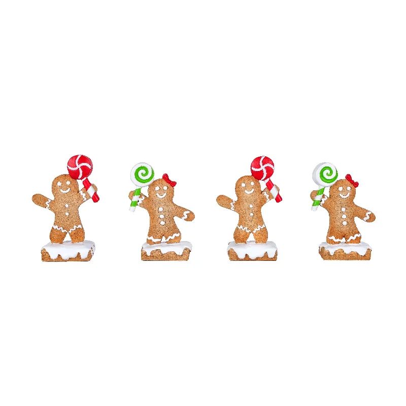 First Traditions Four Piece Gingerbread Cookie Card Holders