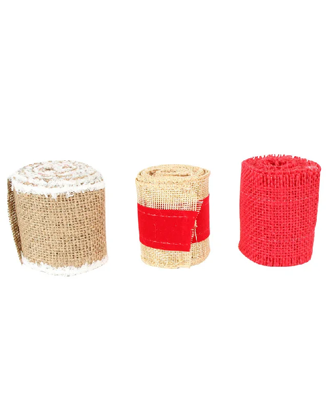 Jute Mixed Ribbon Set of 3 2m