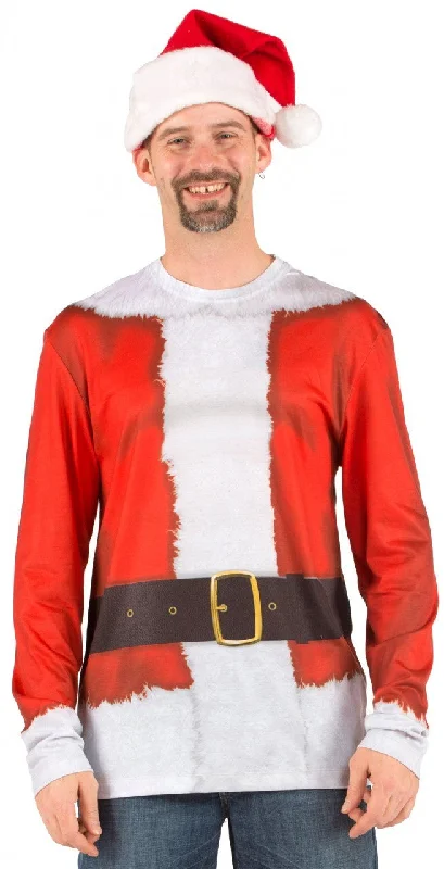 Long Sleeved Printed Santa T-Shirt
