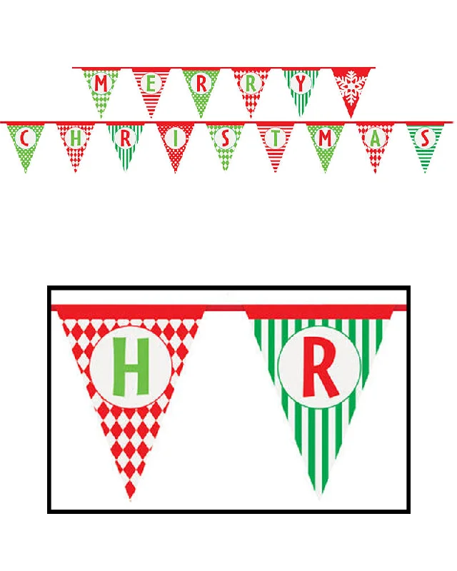Merry Christmas Paper Flag Banner