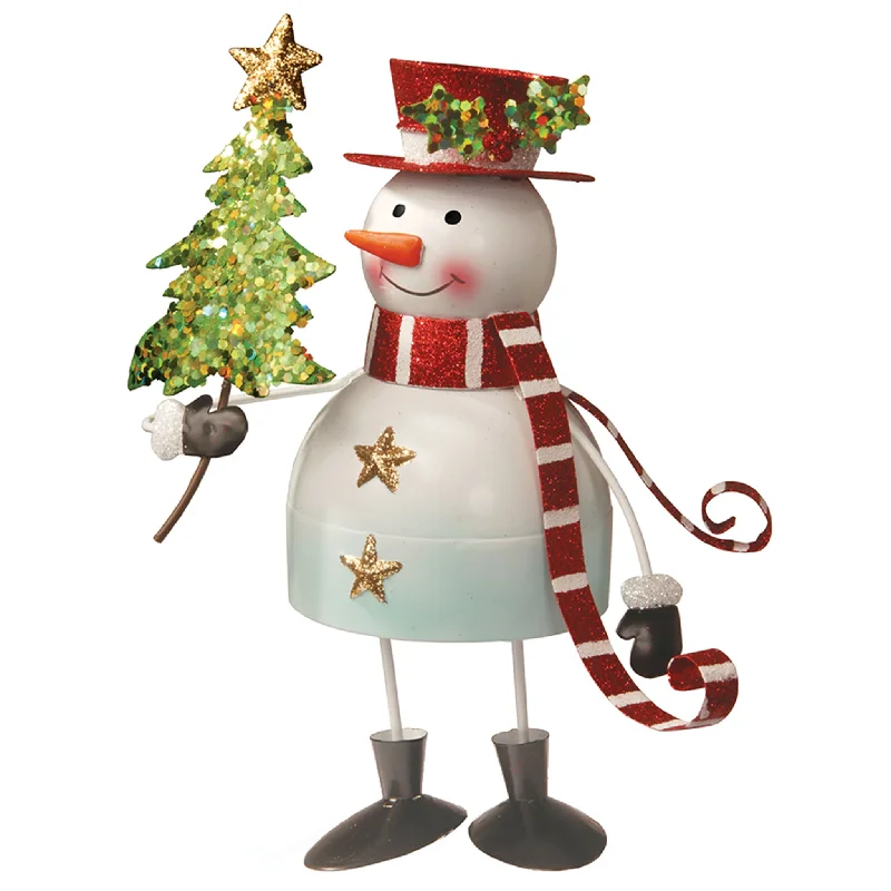 10" Metal Bobble Snowman