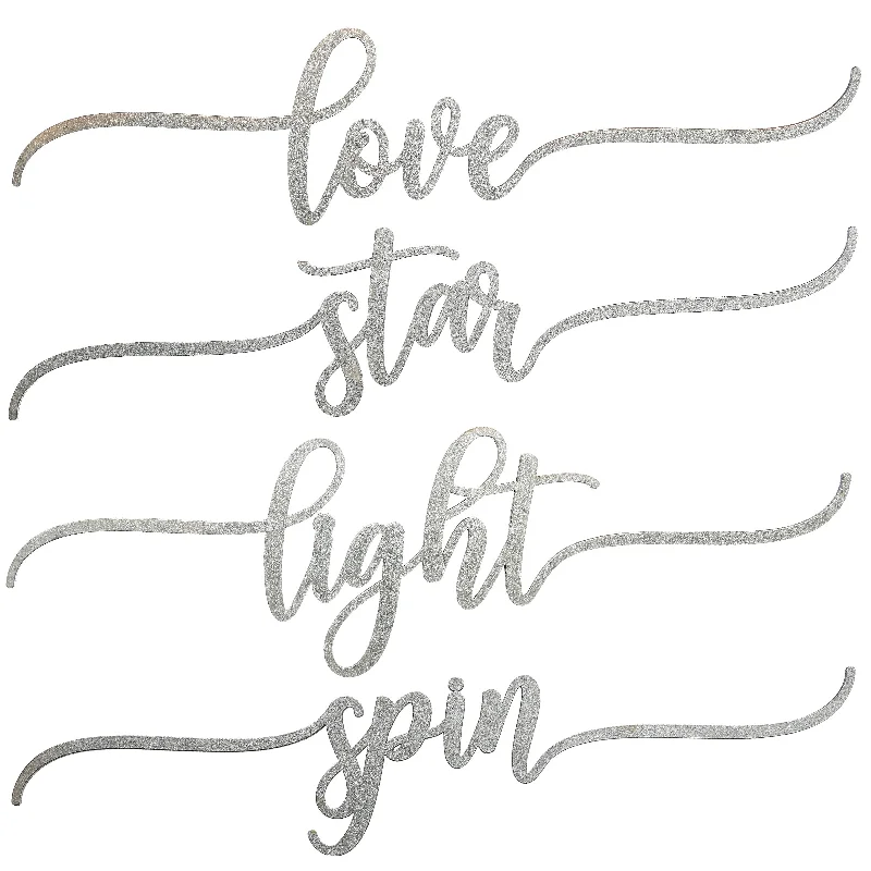 National Tree Company 4-Piece Hannukah Place Setting Message Decor, Curly Script Writing In Silver, 10 in National Tree Company 4-Piece Hannukah Place Setting Message Decor, Curly Script Writing In Silver, 10 in