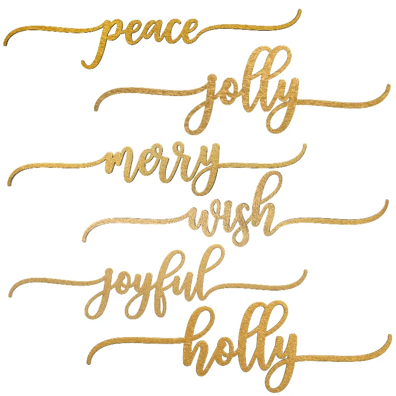 National Tree Company 6-Piece Christmas Place Setting Message Decor, Curly Script Writing In Gold, 10 in National Tree Company 6-Piece Christmas Place Setting Message Decor, Curly Script Writing In Gold, 10 in
