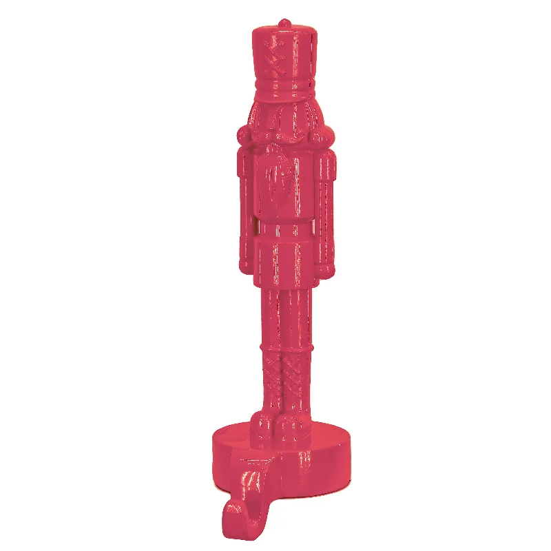 HGTV Home Collection, 10" Resin Nut Cracker- Pink Stocking Holder