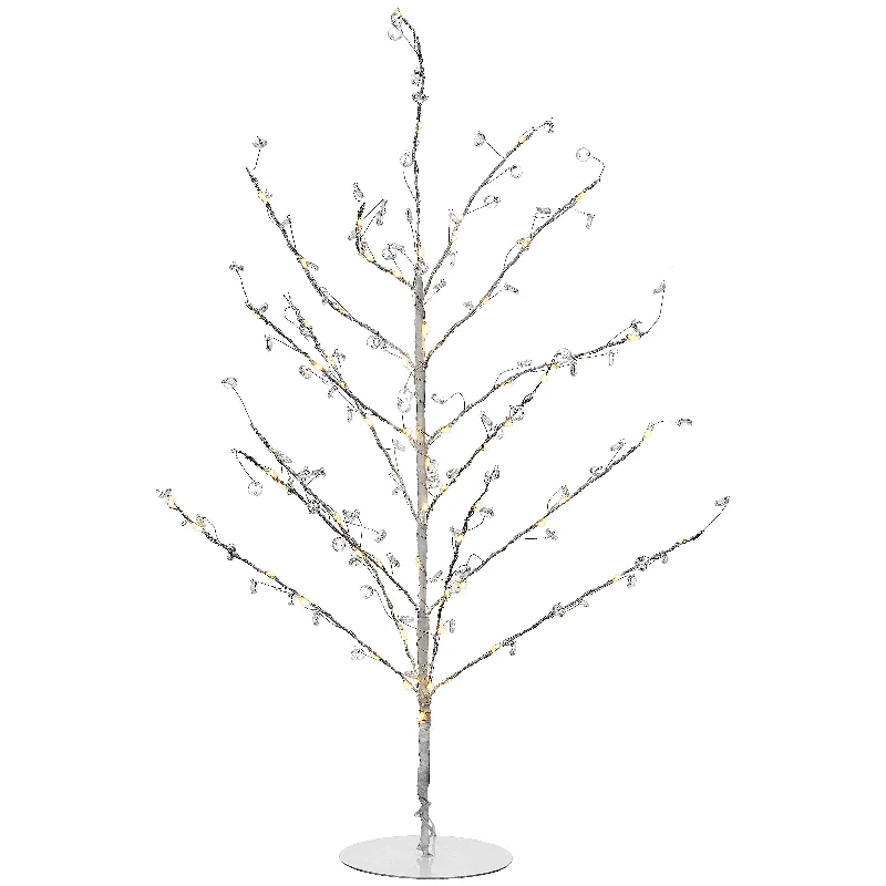 National Tree Company, Pre-Lit Artificial Christmas Tree, Metal Wire with Clear Beads, with Warm White LED Lights, Battery Powered, 24 in