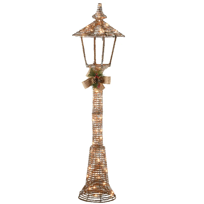 National Tree Company Pre Lit Champagne Vine Lamppost Decoration, Clear Lights, Plug In, Christmas Collection, 60 Inches