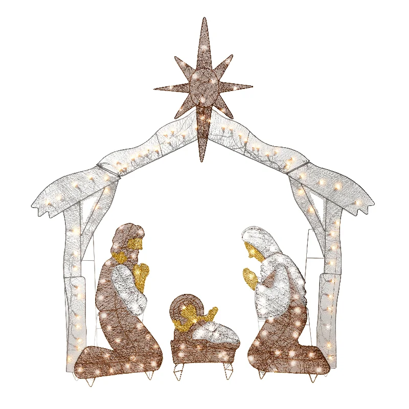 National Tree Company 55" Crystal Splendor Prelit Nativity Set