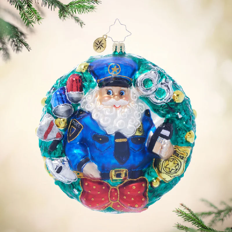 Police Santa Wreath